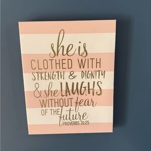 Pink and White Inspirational Wall Art